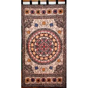 India Arts Celtic Sunflower Tab Top Curtain-Drape-Door Panel,Blue,44" x 88"