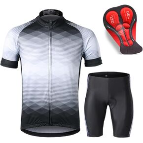 LIXADA Men's Cycling Jersey Set Bicycle Short Sleeve Set MTB Bicycle Suit Quick-Dry Breathable Shirt Pants Set
