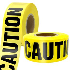 CH HAICHENG 2 Pack Yellow Caution Tape, 3" x 1000ft Halloween Caution Tape Roll, Construction Tape for Danger Hazard Areas Crime Scene Halloween Party Decorations