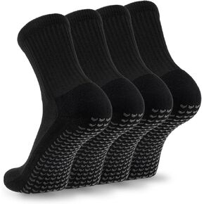 2/4 Pairs Mens Soccer Socks with Grips Cushioned Anti Slip Football Basketball Sports Socks