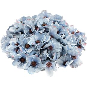 100 pcs Artificial Silk Poppy Anemone Flower Heads Autumn Fake Poppy Flower,Vase Fillers,Corsages for Wedding Decor,Nursery Wall,Archway Decor Wreath Garland Cake Ornaments (Rose Red)