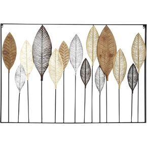 Deco 79 Metal Leaf Home Wall Decor Tall Cut-Out Wall Sculpture with Intricate Laser Cut Designs, Wall Art 47" x 1" x 32", Multi Colored