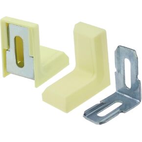 40 Pack Metal Plastic L Shaped Angle Bracket, L Shape Cover Right Angle Corner Brace, Yellow (28mmx28mmx18mm)