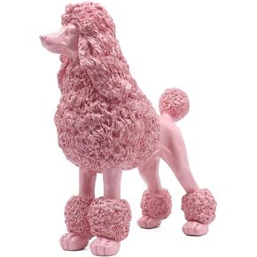 Lukitas Standing Pink Poodle Sculpture Decor, Decorative Dog Statue, Animal Ornament for Garden Home, Resin 10'' in Kuwait
