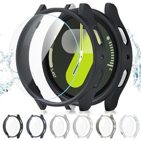 Cuteey 6+6 Pack for Samsung Galaxy Watch 7 Ultra Screen Protector Case 47mm, Hard PC Bumper Cover with Anti-Fog Tempered Glass Screen Protector for Galaxy Watch 7 Accessories Men 47mm
