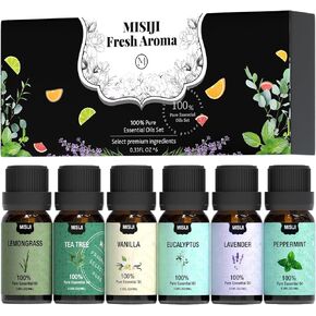 essential Oil Sets for Aromatherapy Diffuser，COCONT，FIGS，SWEET ORANGE，PASSION FRUIT，BERGAMOT，GRAPEFRUIT。