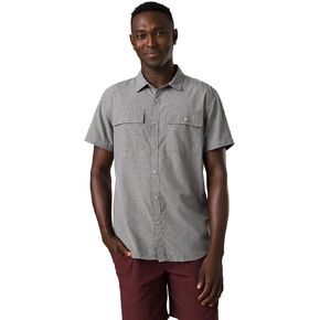 prAna Lost Sol Short Sleeve Shirt Slim Fit Nautical Heather MD