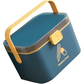 Portable Multi Medicine Storage Box Household Pill Organizer with Childproof Lid Emergency Medication Storage for Home Dorm Outdoor and Camping