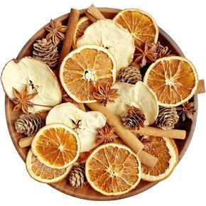 45pcs Christmas Potpourri, Fruit Scented Potpourri with Cinnamon Sticks, Dried Orange Slices, Star Anise, Apple, Mini Pine Cones, Decorative Potpourri Bowl&Vase Filler Decor for Xmas Fall Winter Table
