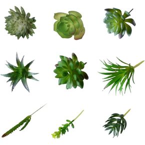 Mini Artificial Succulents, Fake Small Plants, Fake Succulent Plant，Artificial Air Plants That Look Real, Faux Succulents Unpotted, for Party, Garden & Outdoor Home Décor (9, Pink)