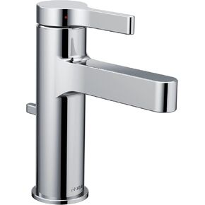 Moen Vichy Chrome One-Handle Single Hole Modern Bathroom Faucet, 6710