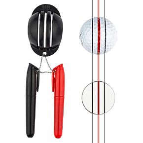 Golf Ball Triple line Marker + Permanent Markers