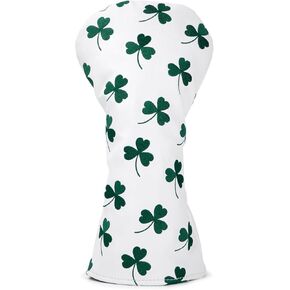 Golf Club Headcover Sets, with Interchangeable No. Tags for Fairway and Hybrid, Lucky Style Design, Golf Club Cover Made with Embroidery and PU Leather, Golf Headcovers Fit for 460cc Drivers