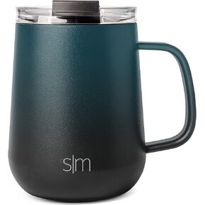 Simple Modern Travel Coffee Mug with Lid and Handle | Reusable Insulated Stainless Steel Coffee Tumbler Tea Cup | Gifts for Women Men Him Her | Voyager Collection | 12oz | Almond Birch