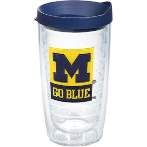 Tervis Made in USA Double Walled University of Michigan UM Wolverines Insulated Tumbler Cup Keeps Drinks Cold & Hot, 16oz, Go Blue