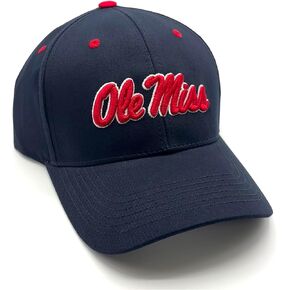 Officially Licensed Ole Miss Navy Blue MVP Hat Classic Team Logo Adjustable Embroidered University Structured Cap