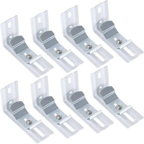 8 pcs Vertical Blind L Bracket Vertical Blind Bracket Clips 3 inch Length for Vertical Blinds with Headrail Width 1-1/2"(38mm) Bracket Clips Outside Mounting