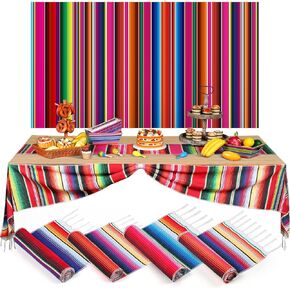 5 حزمة يوم الموتى المكسيكي الجدول عداء مجموعة 4 حزمة serape الجدول عداء 14 × 108 بوصة 1 حزمة المكسيكي فييستا خلفية كشك ل سينكو دي مايو حزب الجدول عداء المكسيكي فييستا حزب الديكور in Kuwait