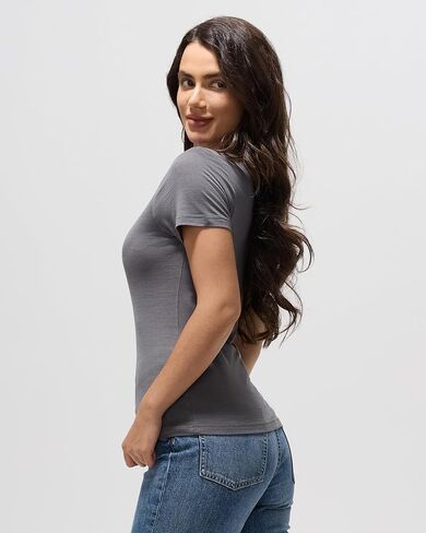 100% Merino Wool Women's T-Shirt Slim Fit Lightweight Quick Dry Breathable Base Layer Athletic Top for Running Hiking Workout in Saudi Arabia