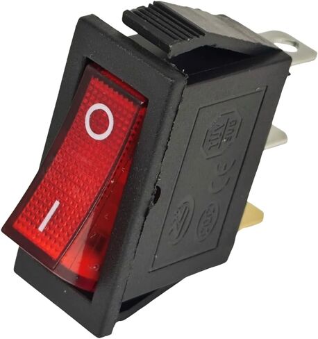 ZE-235L Red Illuminated Rocker Switch ON-OFF Compatible with Zing Ear Compatible wtih Canal RH Series Compatible wtih Defond DRH 1215 3 Prong 15A 250VAC 20A 125VAC Lighted SPST Snap-in in Saudi Arabia