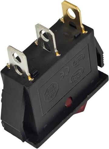 ZE-235L Red Illuminated Rocker Switch ON-OFF Compatible with Zing Ear Compatible wtih Canal RH Series Compatible wtih Defond DRH 1215 3 Prong 15A 250VAC 20A 125VAC Lighted SPST Snap-in in Saudi Arabia