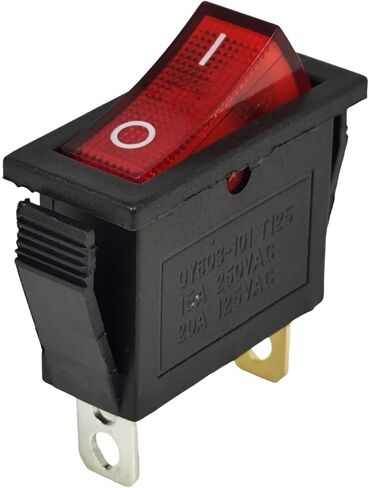 ZE-235L Red Illuminated Rocker Switch ON-OFF Compatible with Zing Ear Compatible wtih Canal RH Series Compatible wtih Defond DRH 1215 3 Prong 15A 250VAC 20A 125VAC Lighted SPST Snap-in in Saudi Arabia