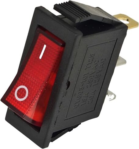 ZE-235L Red Illuminated Rocker Switch ON-OFF Compatible with Zing Ear Compatible wtih Canal RH Series Compatible wtih Defond DRH 1215 3 Prong 15A 250VAC 20A 125VAC Lighted SPST Snap-in in Saudi Arabia