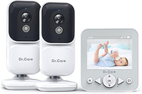 NeoView Video Baby Monitor - 2.8" Screen, 2-Way Audio, Video Loop Recording, Night Vision, Real-Time/VOX Monitoring, Temperature Sensor, Lullabies, Belt Clip Design (Supports Up to 128GB) in Saudi Arabia