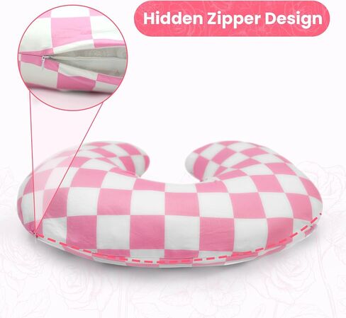 Nursing Pillow Cover, Ultra Soft Case for Baby Boy and Girls, Stretchy Removable Slipcover for Breastfeeding Pillows, Green Checkerboard Grid in Saudi Arabia