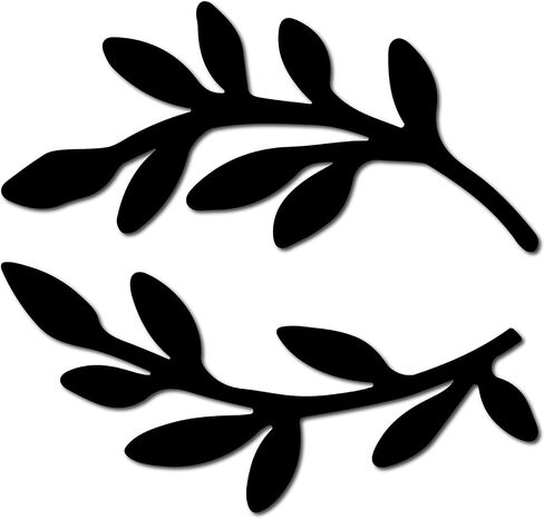 CREATCABIN 2Pcs Leaf Wooden Wall Art Decor Wood Sign Laser Cut Basswood Silhouette Decorative Hanging Sculpture Unfinished Olive Branch for Farmhouse Painting Crafts DIY Decoration Black 11.8x5.5 Inch in Saudi Arabia