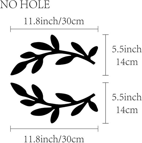 CREATCABIN 2Pcs Leaf Wooden Wall Art Decor Wood Sign Laser Cut Basswood Silhouette Decorative Hanging Sculpture Unfinished Olive Branch for Farmhouse Painting Crafts DIY Decoration Black 11.8x5.5 Inch in Saudi Arabia