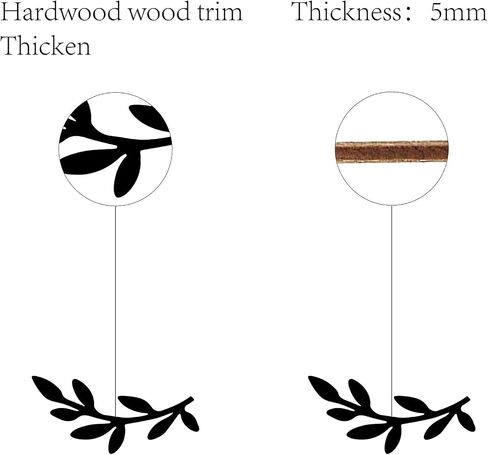 CREATCABIN 2Pcs Leaf Wooden Wall Art Decor Wood Sign Laser Cut Basswood Silhouette Decorative Hanging Sculpture Unfinished Olive Branch for Farmhouse Painting Crafts DIY Decoration Black 11.8x5.5 Inch in Saudi Arabia