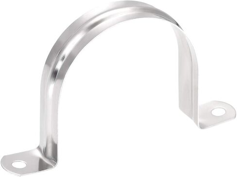uxcell 67mm(2.6") Rigid Pipe Strap, 2 Hole Tube Straps 201 Stainless Steel Tension Tube Clip Clamp 8pcs in Kuwait