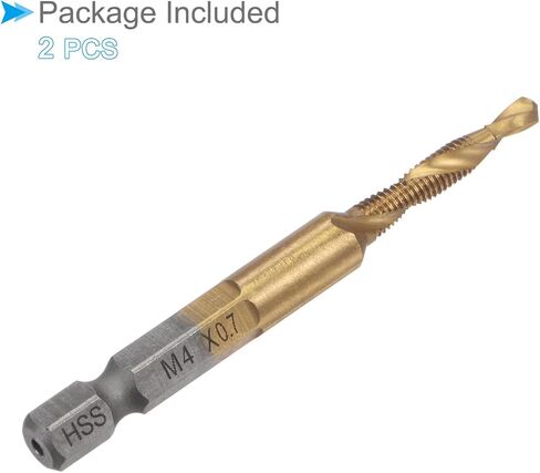 Combination Drill and Tap Bit, M10 x 1.5 Thread Size 1/4" Hex Shank, Titanium Coated High Speed Steel Long Tools - (Applications: for Aluminum Stainless Steel Plastic Long) in Saudi Arabia