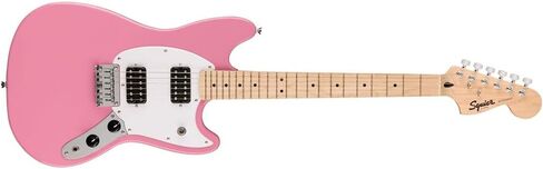 Fender Squire Sonic Mustang Electric Guitar, California Blue, Laurel Fingerboard Bundle with Classic Celluloid Guitar Picks, 12-Pack, Professional Instrument Cable (10ft) and Logo Guitar Strap. in Saudi Arabia