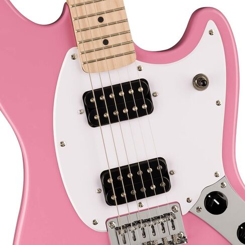 Fender Squire Sonic Mustang Electric Guitar, California Blue, Laurel Fingerboard Bundle with Classic Celluloid Guitar Picks, 12-Pack, Professional Instrument Cable (10ft) and Logo Guitar Strap. in Saudi Arabia