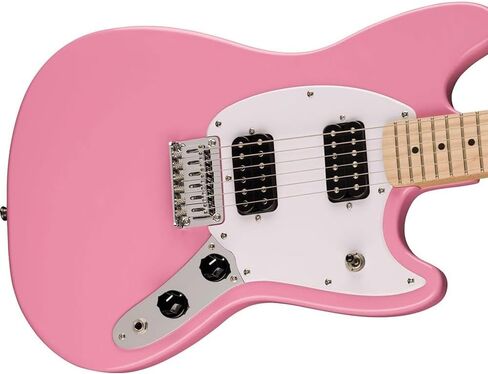 Fender Squire Sonic Mustang Electric Guitar, California Blue, Laurel Fingerboard Bundle with Classic Celluloid Guitar Picks, 12-Pack, Professional Instrument Cable (10ft) and Logo Guitar Strap. in Saudi Arabia