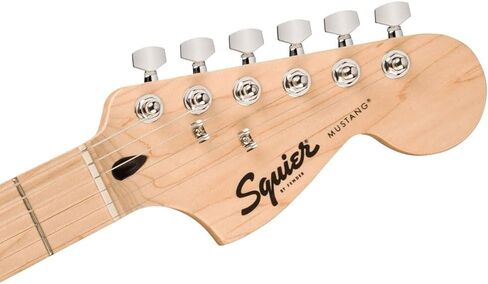 Fender Squire Sonic Mustang Electric Guitar, California Blue, Laurel Fingerboard Bundle with Classic Celluloid Guitar Picks, 12-Pack, Professional Instrument Cable (10ft) and Logo Guitar Strap. in Saudi Arabia