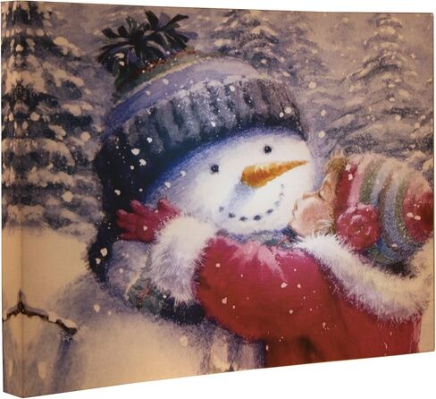 Clever Creations 16 x 12 Inch Christmas LED Wall Canvas Art Home Decor, Light Up Battery Operated Snowy Winter Scene, Winter Path in Kuwait