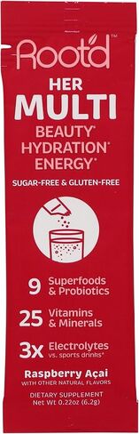 Root'd - Powder Multivitmian with Electrolytes and probiotics, Sugar Free (1 Pack, for Her) in Kuwait