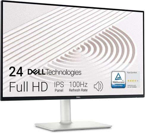 Dell S2425HS Monitor - 23.8 Inch, FHD (1920x1080) Display, 100Hz refresh rate 1500:1 contrast ratio, TÜV Rheinland Eye comfort 4 Star, Integrated 2x5W speaker, Height/Tilt/Swivel/Pivot - Ash White in Saudi Arabia