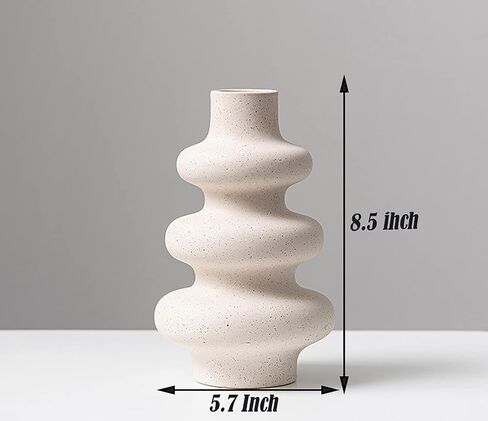 Clear Glass Vase, Ribbed Wide Necked Vase, Art Deco Vase, Modern Home Decoration, Suitable for Wedding, Dining Table, Living Room, Office, Bedroom(7" H) in Saudi Arabia