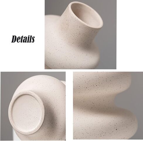 Clear Glass Vase, Ribbed Wide Necked Vase, Art Deco Vase, Modern Home Decoration, Suitable for Wedding, Dining Table, Living Room, Office, Bedroom(7" H) in Saudi Arabia