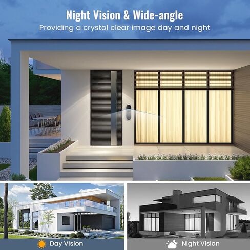 1080p Video Doorbell Camera Wireless, Chime Ringer Included, AI Human Detection, 2-Way Audio, Live View, 2.4G WiFi, Night Vision, Cloud Storage, Rechargeable Battery, Home Security System in Saudi Arabia