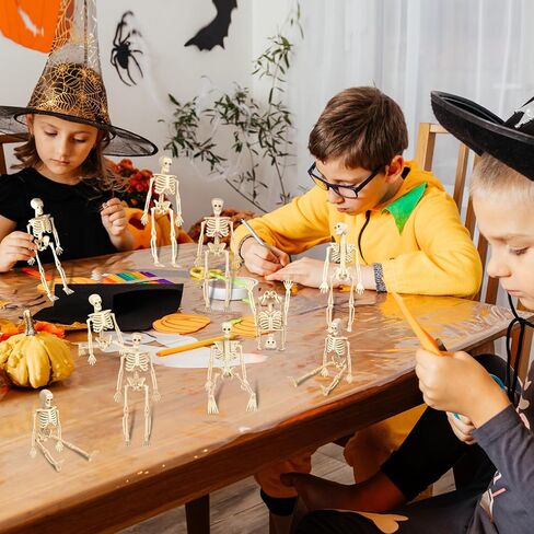 24 Pcs Mini Skeleton Figurines, Small Old Plastic Skeleton Figurines for Craft Decoration, Halloween Skeleton Figurines for Party Supplies Decor in Saudi Arabia