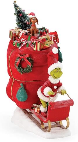 Department 56 Possible Dreams Dr. Seuss How the Grinch Stole Christmas Merry Grinchmas Grinch Figurine, Hand Crafted Collectible Christmas Figurines Home Decor Sculpture Statue 18 Inch, Multicolor in Saudi Arabia