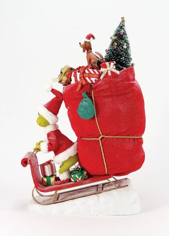 Department 56 Possible Dreams Dr. Seuss How the Grinch Stole Christmas Merry Grinchmas Grinch Figurine, Hand Crafted Collectible Christmas Figurines Home Decor Sculpture Statue 18 Inch, Multicolor in Saudi Arabia