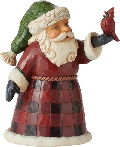 Enesco Jim Shore Heartwood Creek Buffalo Plaid Santa Pint-Sized Figurine, 5 Inch, Multicolor in Saudi Arabia