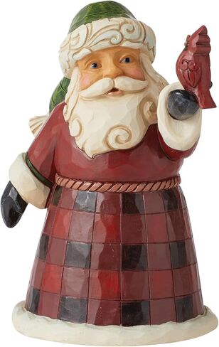 Enesco Jim Shore Heartwood Creek Buffalo Plaid Santa Pint-Sized Figurine, 5 Inch, Multicolor in Saudi Arabia