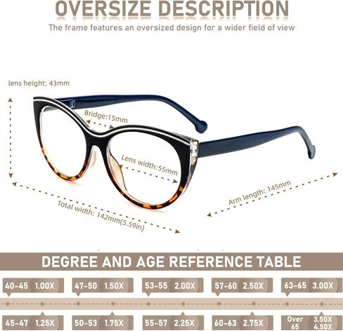MMOWW Oversized Square Reading Glasses Fashion Cute Blue Light Blocking Computer Readers for Women 3 Pack in Kuwait